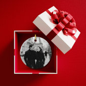 Our First Christmas Photo Wedding Dress Suit Cute セラミックオーナメント