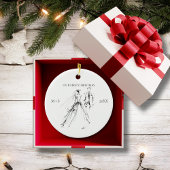 Our First Christmas Photo Wedding Dress Suit Cute セラミックオーナメント