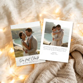 Our First Christmas Script Coastal Photo シーズンカード