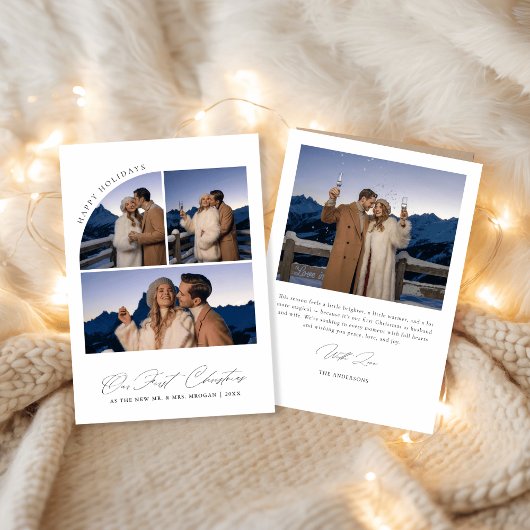 Our First Christmas Script Winter Mountain 4 Photo シーズンカード