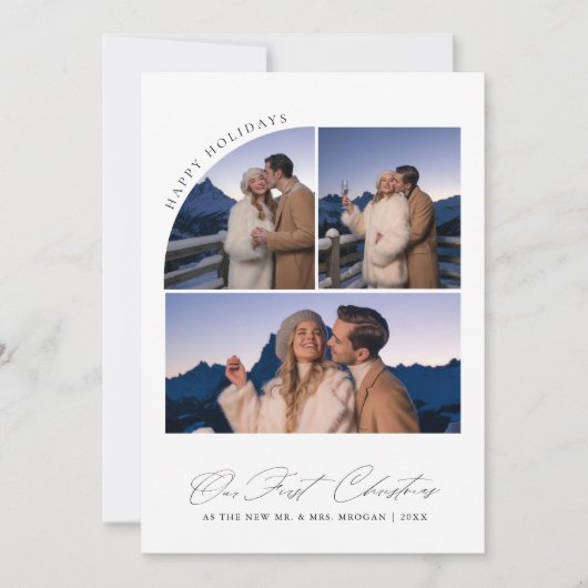 Our First Christmas Script Winter Mountain 4 Photo シーズンカード (正面)