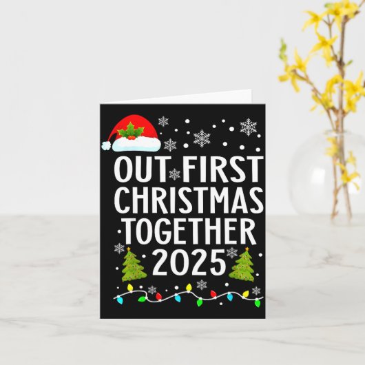 Our First Christmas Together 2025 Matching Christm カード (黄色い花)