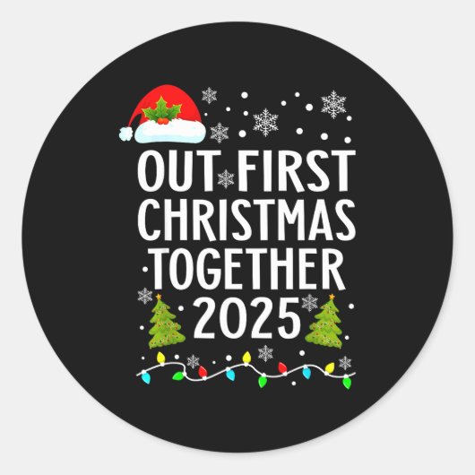 Our First Christmas Together 2025 Matching Christm ラウンドシール (正面)