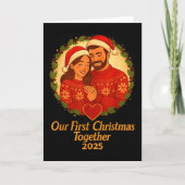 Our First Christmas Together 2025 Matching Couple  カード (正面)