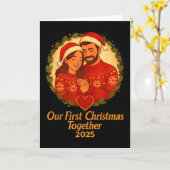 Our First Christmas Together 2025 Matching Couple カード (黄色い花)