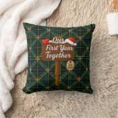 Our First Christmas Together 2025 Wooden Sign クッション (ブランケット)