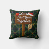 Our First Christmas Together 2025 Wooden Sign クッション (裏面)
