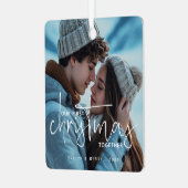 Our First Christmas Together Couple Photo Name メタルオーナメント (正面左)