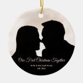Our First Christmas Together Couple Silhouette セラミックオーナメント (正面)