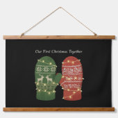 Our First Christmas Together Cozy Knitted  吊り下げ型タペストリー (正面)