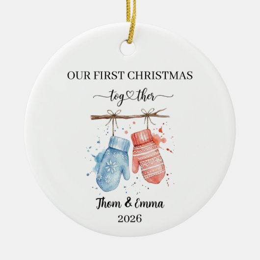 Our First Christmas Together Married Ornament セラミックオーナメント (正面)