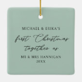 Our First Christmas Together Merry and Married  セラミックオーナメント (裏面)