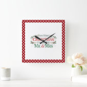 Our First Christmas Together Mr. & Mrs スクエア壁時計 (ホーム)