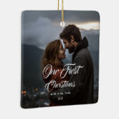 Our First Christmas Together Mr & Mrs Photo セラミックオーナメント (右)