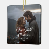 Our First Christmas Together Mr & Mrs Photo セラミックオーナメント (左)