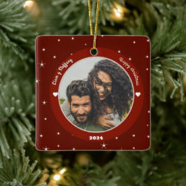 "Our first Christmas together". personalize セラミックオーナメント