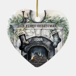 Our First Christmas together Personalized セラミックオーナメント