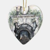 Our First Christmas together Personalized  セラミックオーナメント (左)