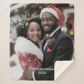 Our First Christmas Together Sherpa Blanket Photo シェルパブランケット (正面)