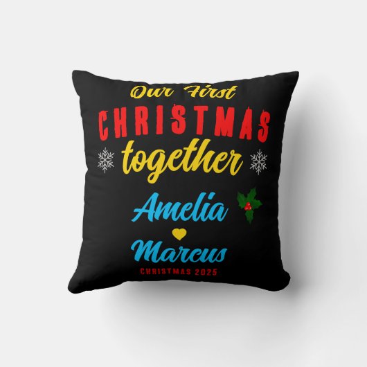 Our First Christmas Together Snowflakes  クッション (裏面)