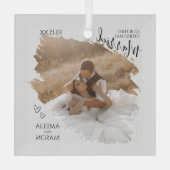 Our First Christmas Together Wedding Photo ガラスオーナメント (裏面)