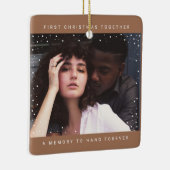 Our First Christmas Together White Snow Overlay セラミックオーナメント (右)