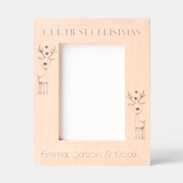 Our First Christmas, Triplets Portrait  レーザー彫刻フレーム