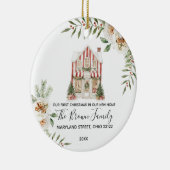 Our First Christmas Winter Custom House Address セラミックオーナメント (右)