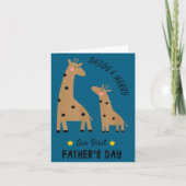 Our First Father's Day 2026, Funny Giraffe Gift Da カード (正面)