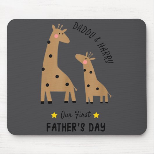 Our First Father's Day 2026, Funny Giraffe Gift Da マウスパッド (正面)