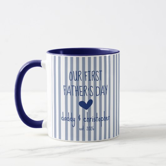 Our First Fathers Day Personalize Mug for Dad マグカップ (左)