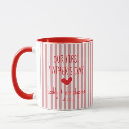 Our First Fathers Day Personalize Mug for Dad マグカップ (左)