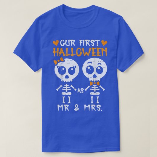 Our First Halloween Mr MrsCouples Married Engaged Tシャツ (デザイン正面)