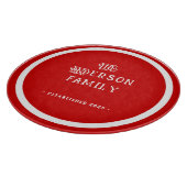 Our First Home Housewarming Typography Red White  カッティングボード (角)