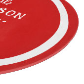 Our First Home Housewarming Typography Red White  カッティングボード (角)