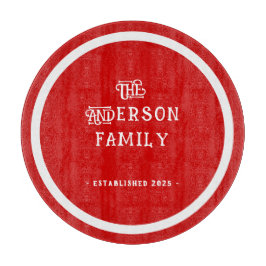 Our First Home Housewarming Typography Red White  カッティングボード