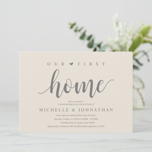 Our First Home Modern Rustic Housewarming party 招待状 (スタンド正面)