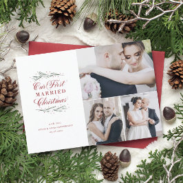 Our First Married Christmas Multi-Photo Holiday シーズンカード