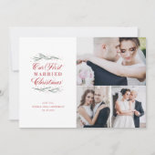 Our First Married Christmas Multi-Photo Holiday シーズンカード (正面)