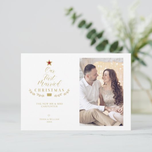 Our First Married Christmas Quote Newlyweds Photo (スタンド正面)