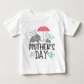 Our First Mother’s Day Elephant & Umbrella  ベビーTシャツ (正面)