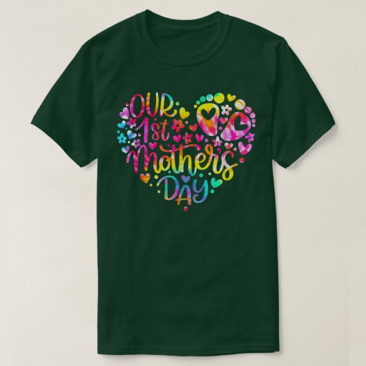 Our First Mother's Day Baby Mom Pregnancy Tye Dye Tシャツ (デザイン正面)