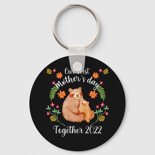 Our First Mother's day Together 2022 Cute Bear キーホルダー (正面)