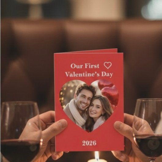 Our First Valentine’s Day Folded Greeting Card カード