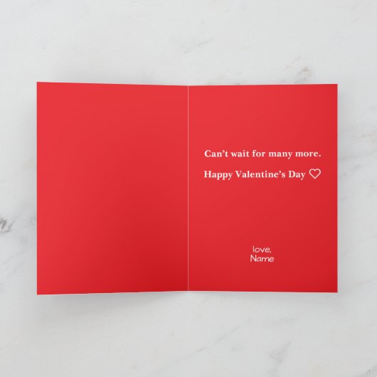 Our First Valentine’s Day Folded Greeting Card カード (内部)