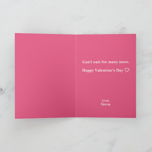 Our First Valentine’s Day Folded Greeting Card カード (内部)