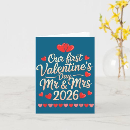 Our First Valentines As Mr And Mrs 2026  カード (黄色い花)