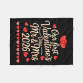 Our First Valentines As Mr And Mrs 2026  フリースブランケット (正面(横))