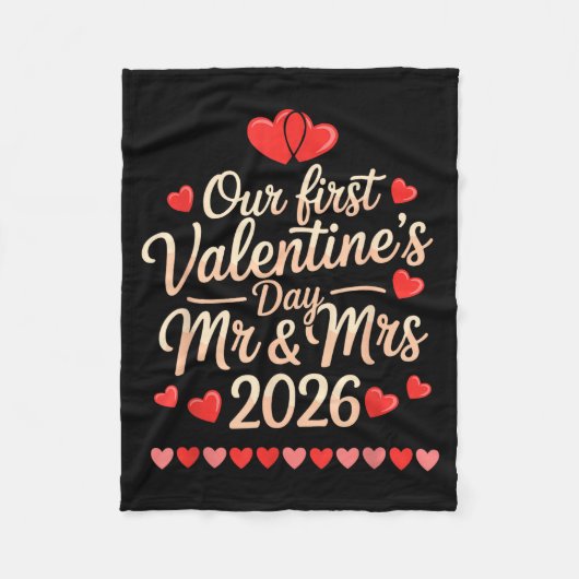 Our First Valentines As Mr And Mrs 2026  フリースブランケット (正面)