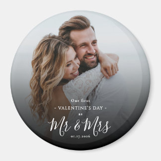 Our First Valentine's Day As Mr & Mrs Modern Photo マグネット